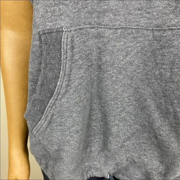James Perse Sleeveless Hoodie Poncho Top in Gray - Picture 9 of 12